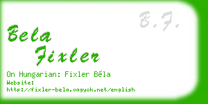 bela fixler business card